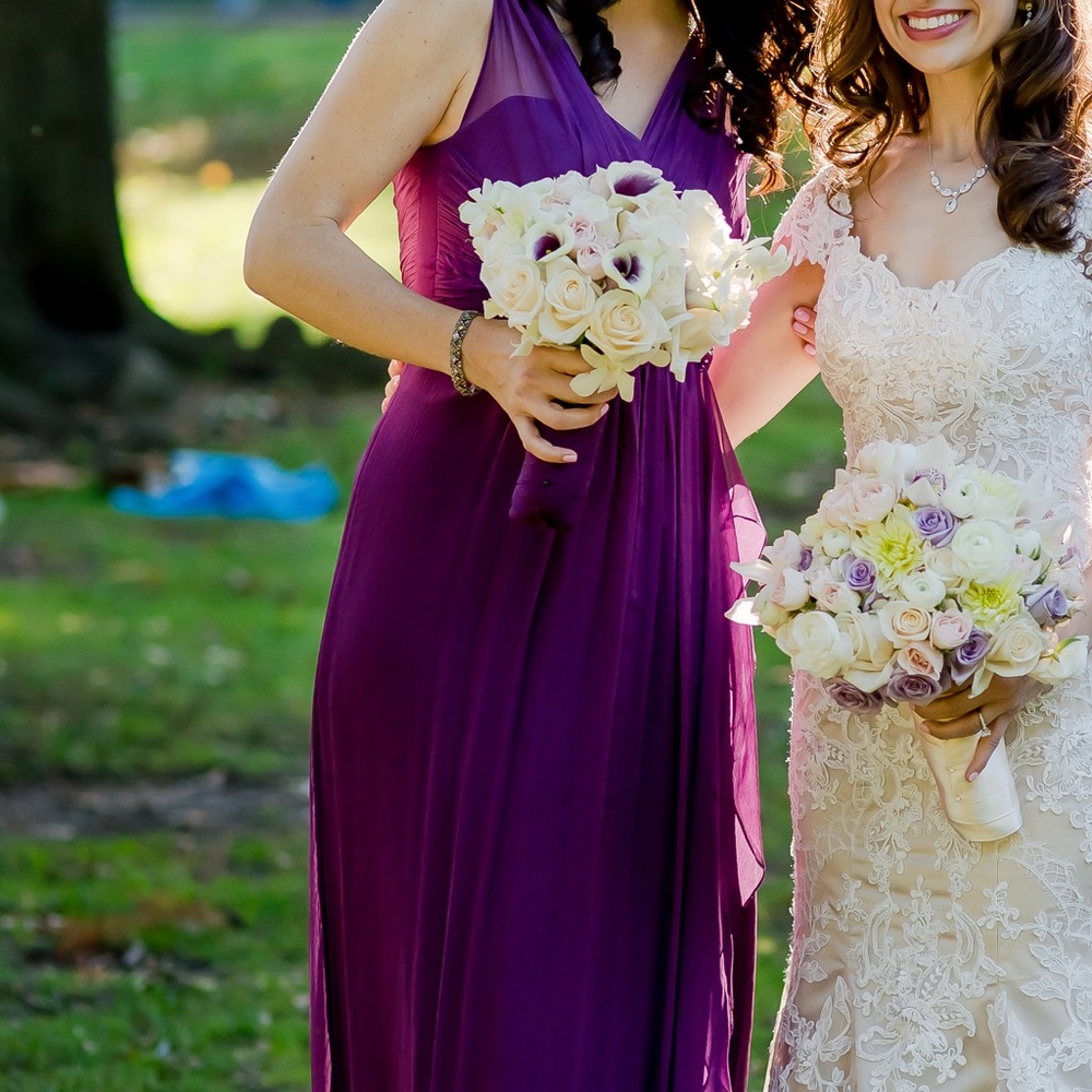 Amsale silk chiffon bridesmaids gown